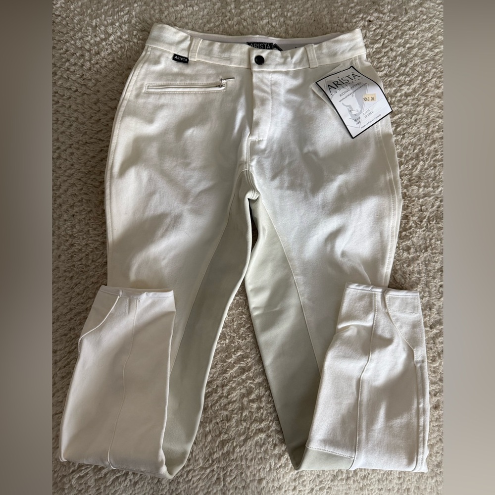 New W/ Tags Arista Whute Full Seat Breeches